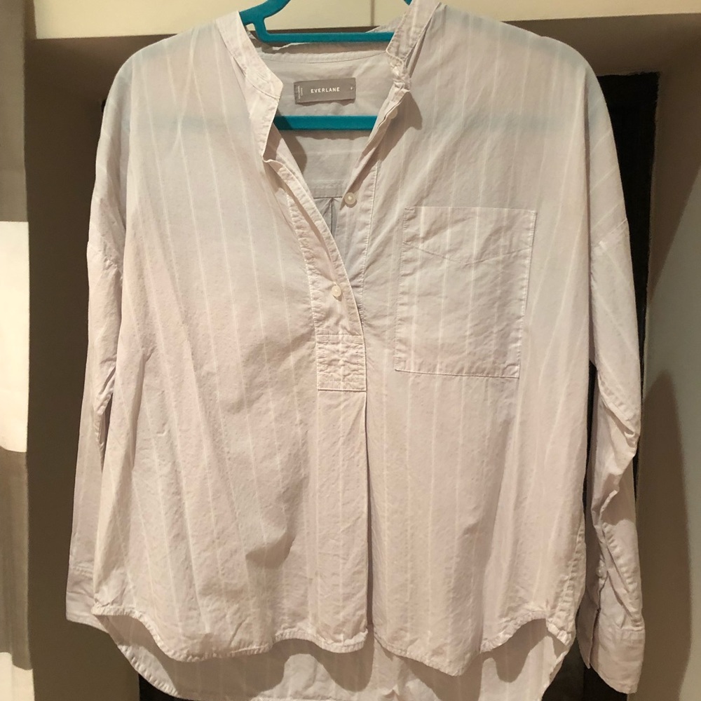 Everlane 100% cotton air collarless shirt